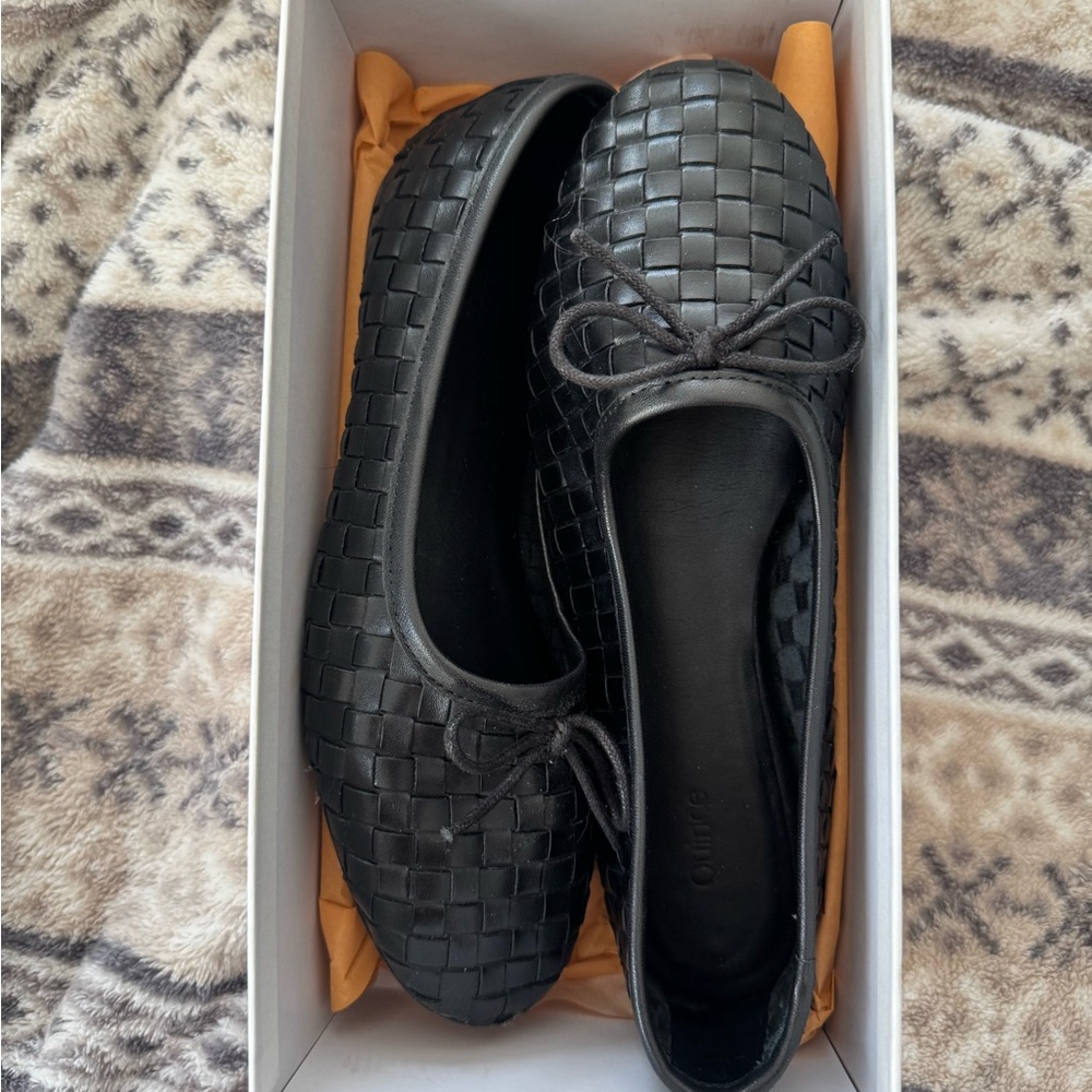 Quince Black Woven Flats